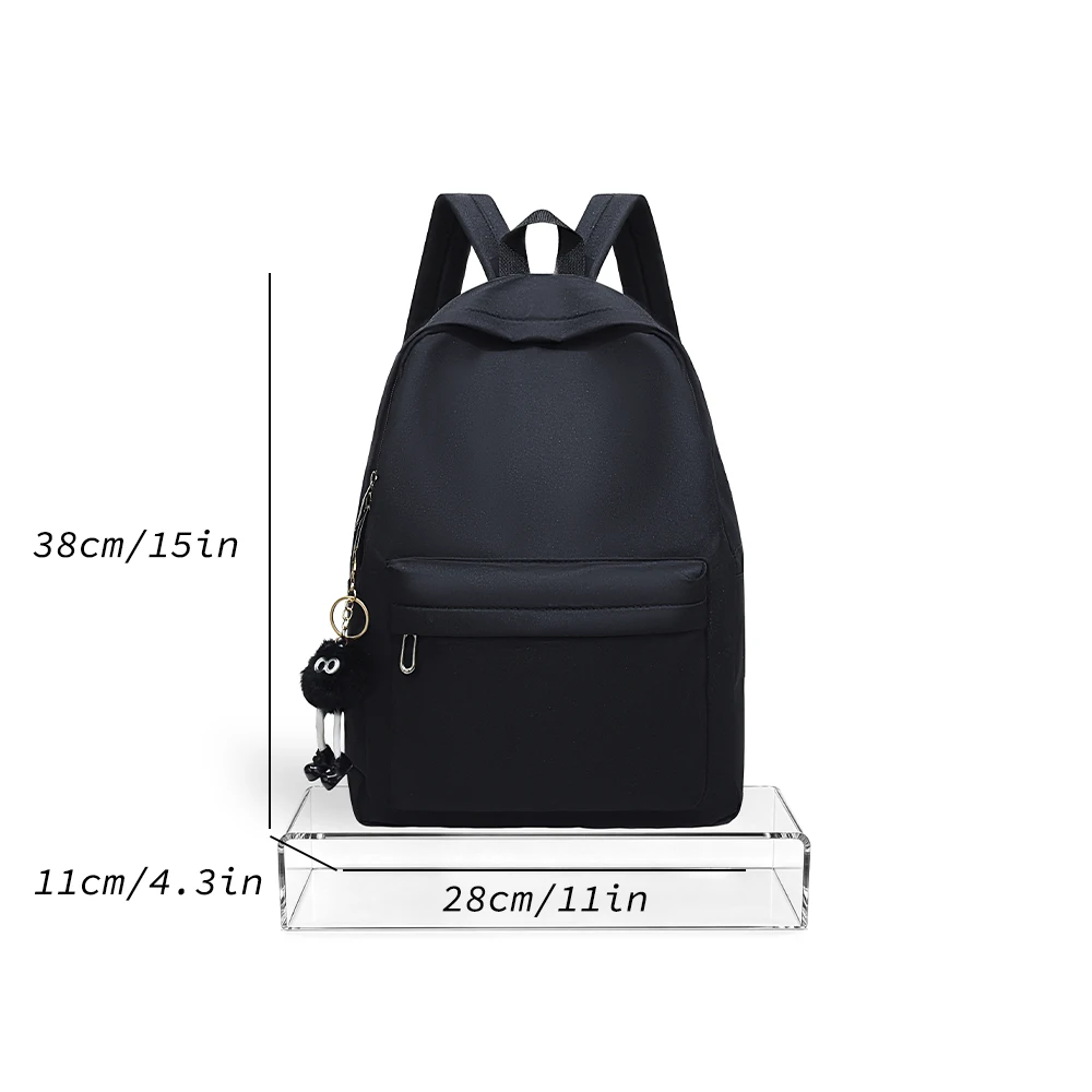 Backpack, Backpack, Large Capacity Korean Version, Instagram Style, Simple and Versatile, Solid Color, Trendy Backpack