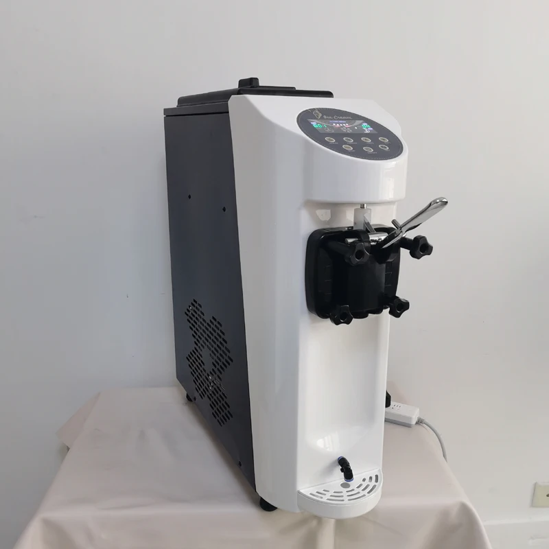 Pequenas fabricantes de sorvete comercial desktop máquina de sorvete macio sundae máquina de venda automática de sorvete 1000w