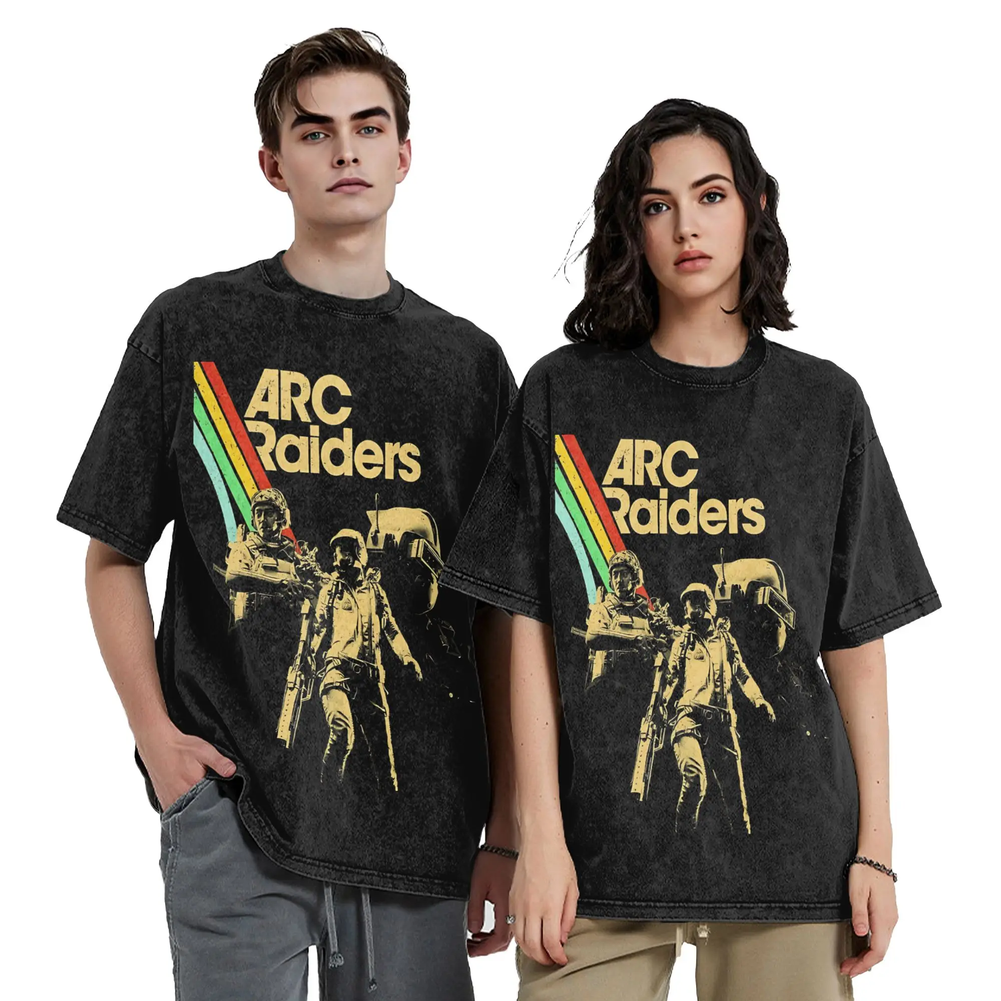 Vintage Arc Raiders Game Outfit T Shirt for Men Women  Washed Cotton Tee Shirts Clothing