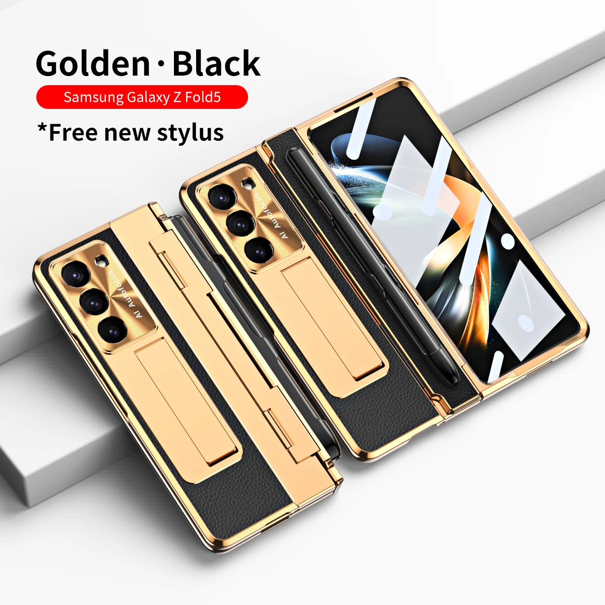 

For Samsung Z Fold5 Case Deluxe Leather with Stand Full Package Phone Case for Samsung Galaxy ZFold5 Fold4 Fold3 Cover Hard Case