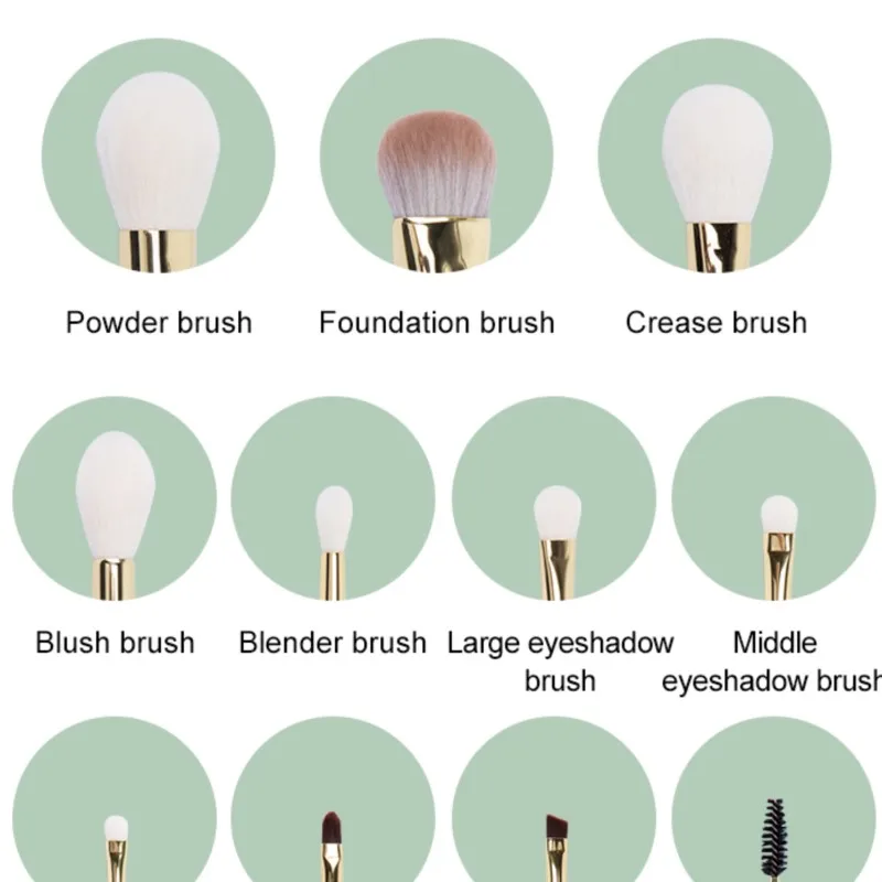 10-teiliges Make-up-Pinsel-Set mit weichen Borsten und Puderpinsel, Foundation-Pinsel, Mischwerkzeuge für professionelle Schönheitsanwendungen