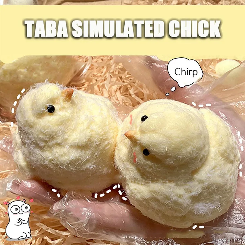 Squishy Chick para Crianças, Kawaii, Handmade, Silicone, Macio, Flocado, Amarelo, Selo, Presente de Aniversário, Brinquedo, Bonito