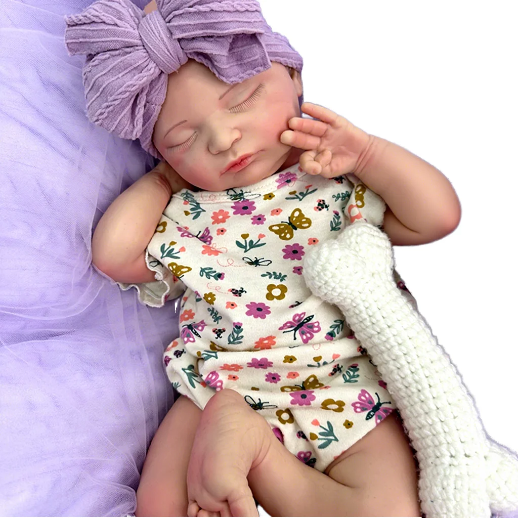 Open Mouth Reborn Dolls for Girls 20 Inch Laura Soft Silicone Bambola Rinata Lifelike 3D Skin Texture CE & ASTM Certified