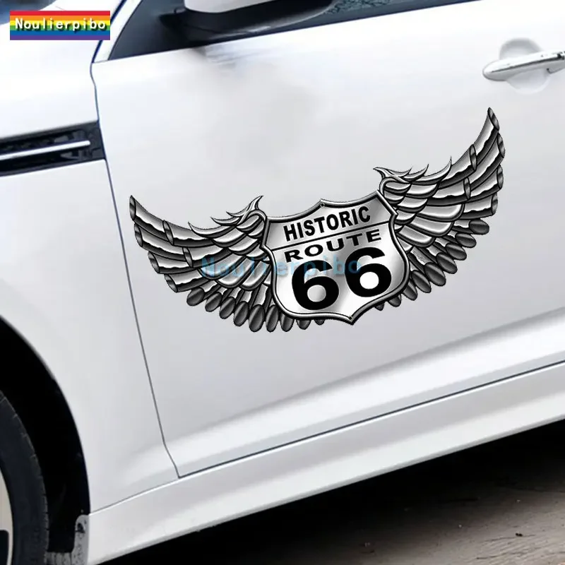 Personalized Route 66 Reflective Motorcycle Car Sticker Suitable for Use with Surfboard Off Load Car Bumpers Mirror PVC Decal