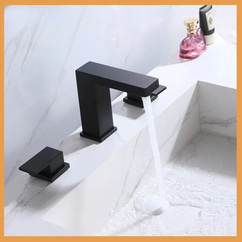 Bathroom Accessories, All Copper Split Type Double Handle Bathroom Basin Faucet