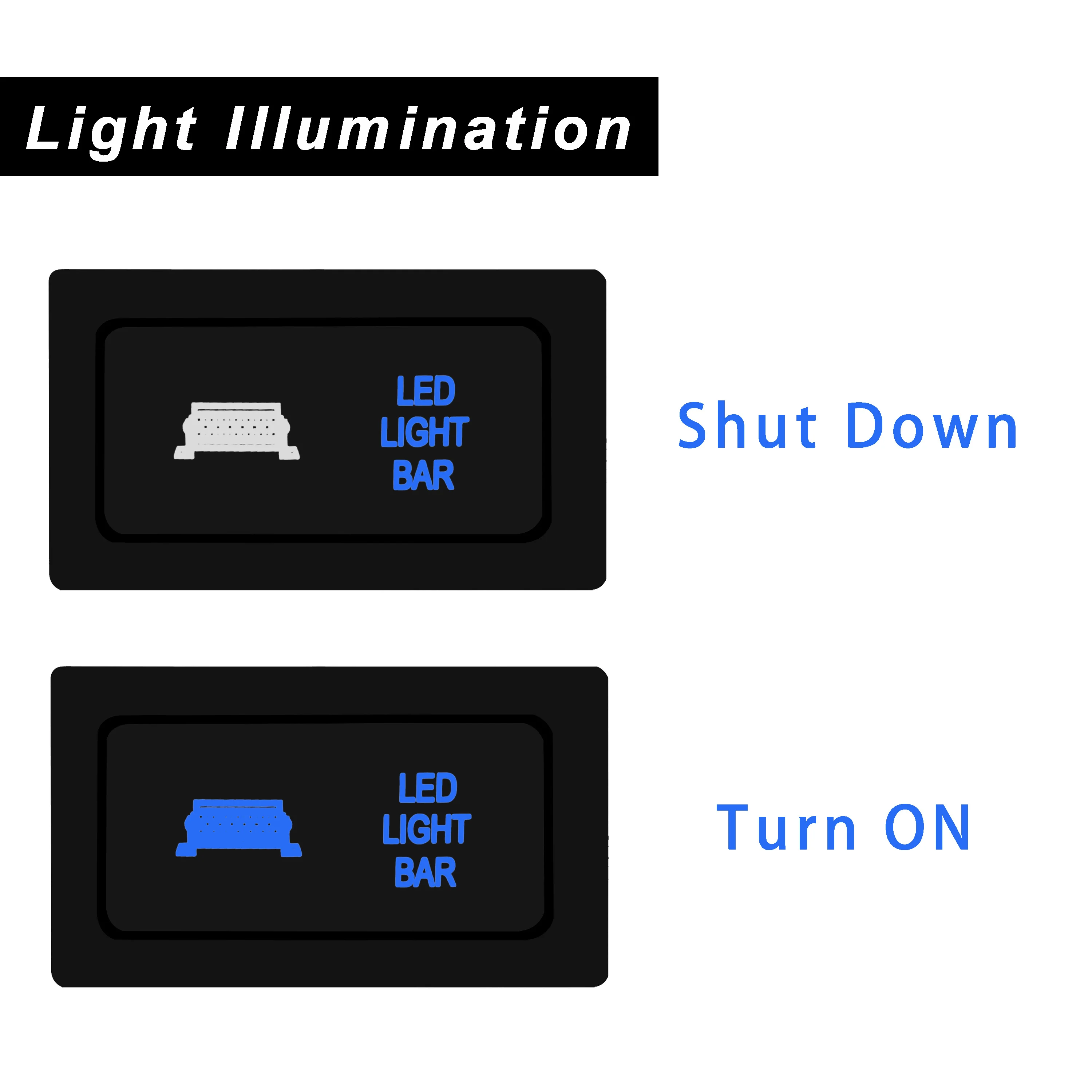 12V Blue Led SPOT LIGHTS/LED LIGHT BAR Push Switch for Car TOYOTA Prado 90 95 LandCruiser Button Accessories Horizontal Type view 3