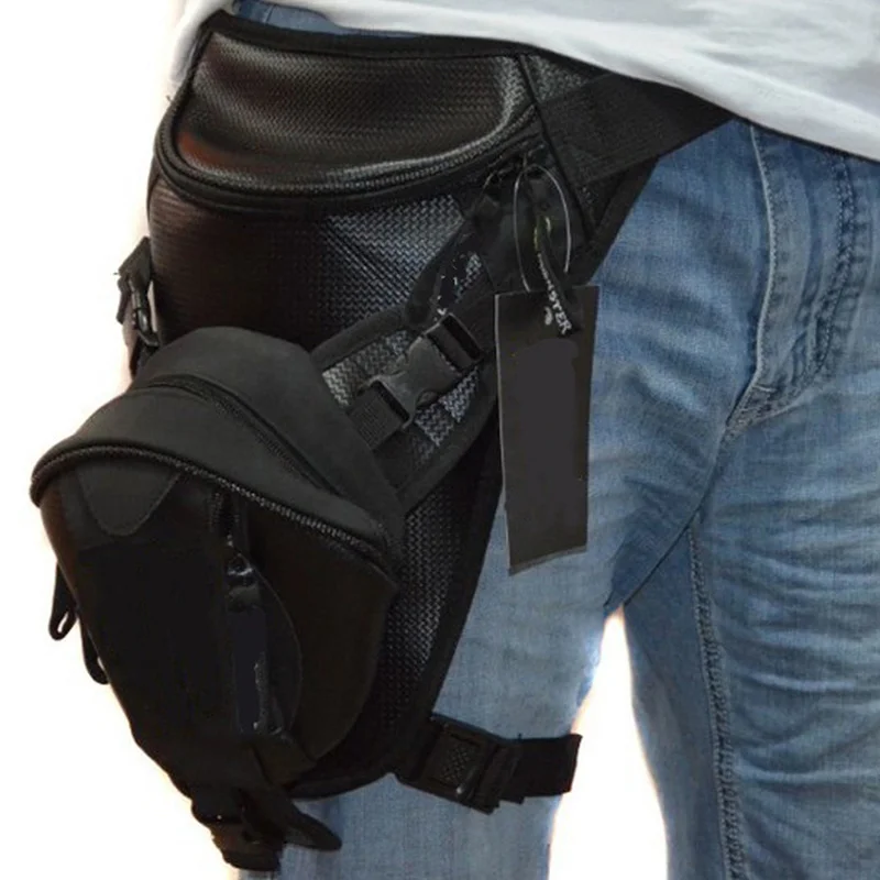 

Men High Quality Microfiber Motorcycle Rider Leg Fanny Bag Hip Travel Military Belt Waist Pack Assault Bum DropBags