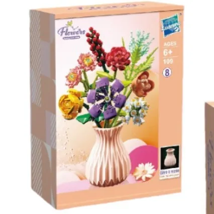 Bloques de construcción de vida eterna para niñas, ramo de rosas artesanal, arreglo floral, ensamblaje de partículas pequeñas, juguete para niñas, regalo del Día de San Valentín