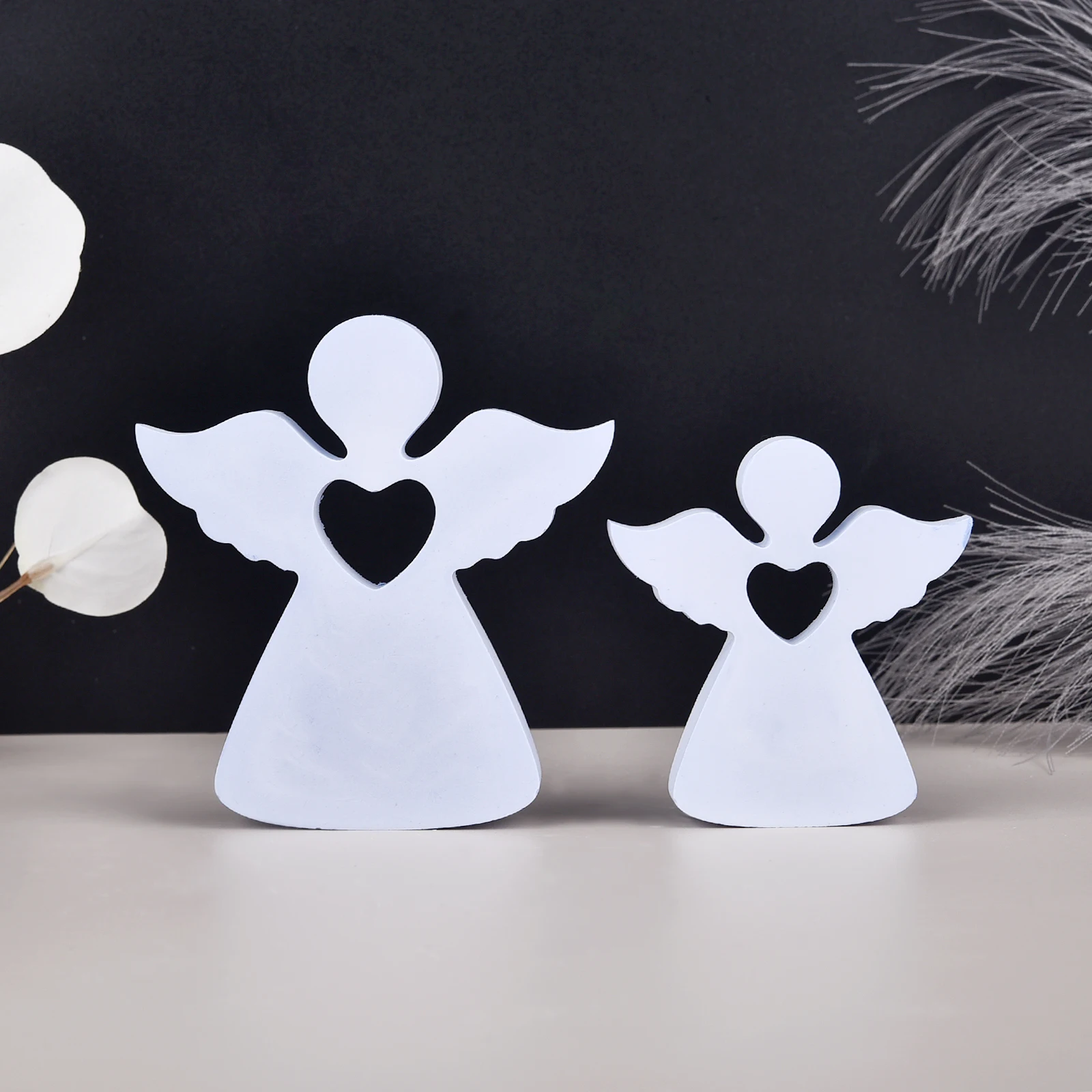 1pcs/2pcs Angel Candle Silicone Mold Gypsum Car Mounted Incense Expanding Gypsum Decoration Mold Easter Aromatherapy Candle Mold