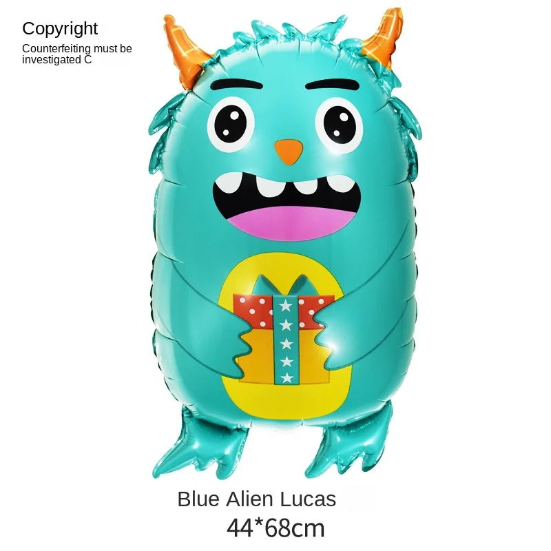 New Alien Balloon Alien Virus Shape Balloon Aluminum Film Small Monster Children Cartoon Decoration