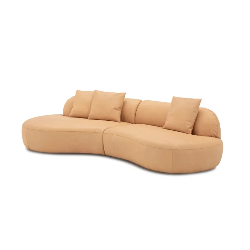 Nordic light luxury comfortable curved sofa antique designer modern simple home leisure living room new fabric