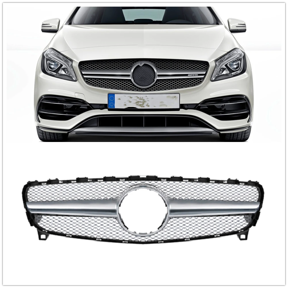 Car Front Racing Grills Grille Upper Bumper Hood Mesh Body Kit For Mercedes Benz A Class W176 A200 A250 A45 2016 2017 2018