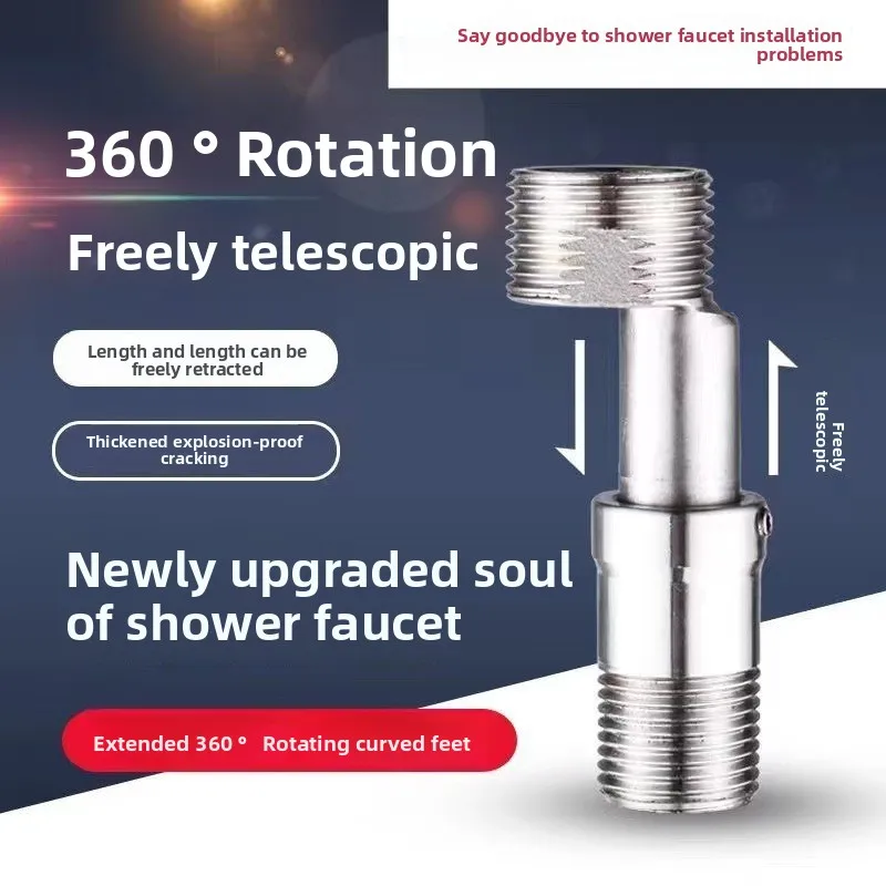 360 Degree Adjustable Faucet Angled Curved Foot Eccentric Screw Corner Tap Adapter Kitchen Accessories