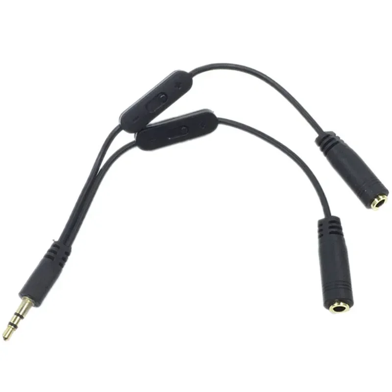 Répartiteur Jack 3.5 mâle vers 2 femelles, câble audio stéréo 3.5mm, adaptateur Y, contrôle du volume, sauna, téléphone, câble AUX