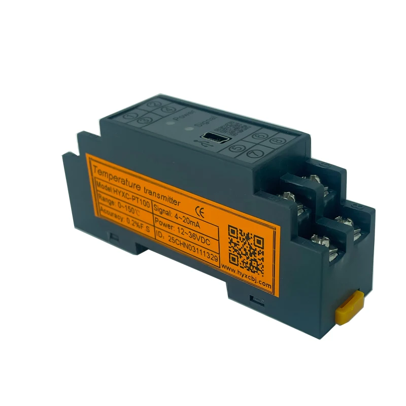 RTD PT100  PT1000 K  S R B N E J T Din rail temperature transmitter  Output signals 4-20 mA