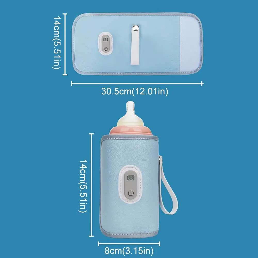 الرقمية زجاجة الطفل دفئا نوع C LED عرض زجاجة الحليب غطاء عازل التدفئة 5 مستويات زجاجة سخان حراري الرضع