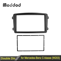 Double Din Stereo Panel for Benz C CLASS W203 Fascia Radio DVD Dash Mounting Installation Trim Kit Face Frame