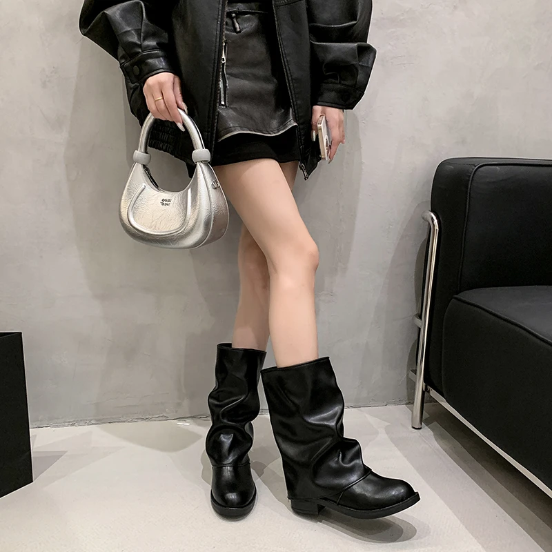Elegante Winterstiefel mit Rundzehe, Rutschfest, Modisch, Bestseller, Neue Komfortable Casual Damen Halbstiefel – Detail 4