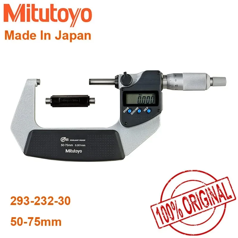 Mitutoyo Digital Outside Micrometers,Measuring Range 50-75mm/0.001 293-232-30 MDC-75MX  IP65 Accuracy, 1um With Data Output Port