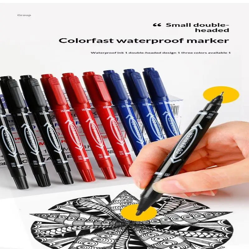 10Pcs Double-Tip Metal Glass Doodling Marking Graffiti Art Pen Permanent Paint Marker Pens Ink For Plastic Wood Stone Pen Set