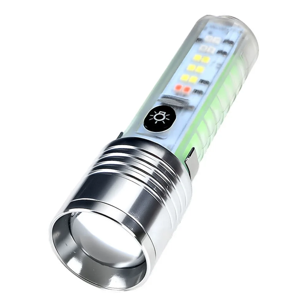 Rechargeable LED Flashlight 450 Lumens Compact Waterproof 8 Light Modes Adjustable Beam For Camping And Hiking