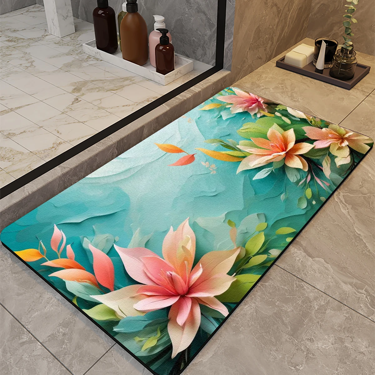 Diatomaceous Earth Bath Mat Bathroom Rug Super Absorbent Foot Mats Quick Dry Non-Slip Shower Pad Toilet Rugs For Living Room