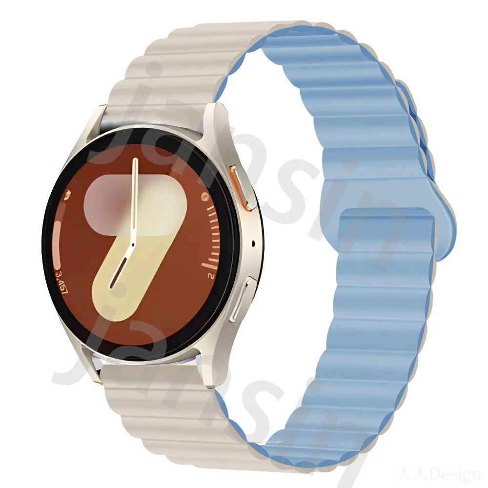 Silicone Magnetic Band For Samsung Galaxy Watch 7 44/40mm Colorful Watchband For Samsung Watch7 4 5 6 46mm Replaceable Bracelet