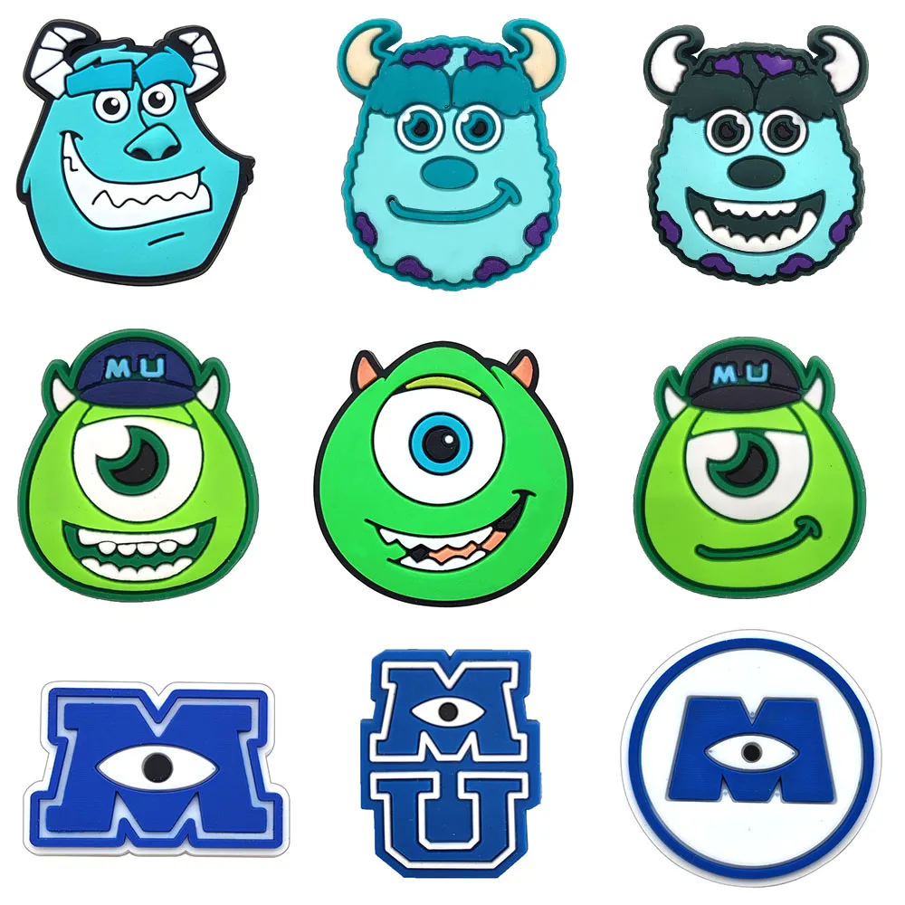 6-21pcs/SET Disney Monsters University Series for Cartoon Shoe Charms Accessories DIY Decoration for Classic Clog Kids Gifts