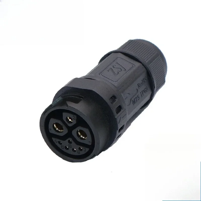 M25 Connector IP68 Lithium Battery Self-locking Waterproof Charing Socket Aviation Plug 50A 2+1+5 Energy Storage Power Adapter