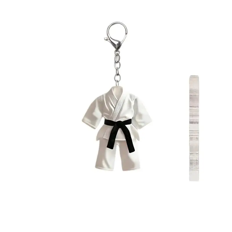 Taekwondo-Kleidung Anhänger Schlüsselanhänger Sport-Thema Acryl-Ornament Charm 2D Flache Hängedekoration für Festliche Partys – Detail 6