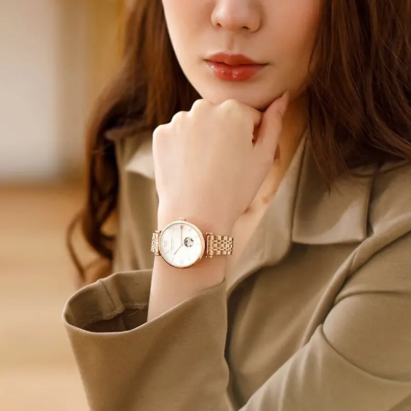 

Swiss genuine new gypsy star automatic mechanical watch waterproof fashion trend hollow luxury women waterproof quartz watchgift