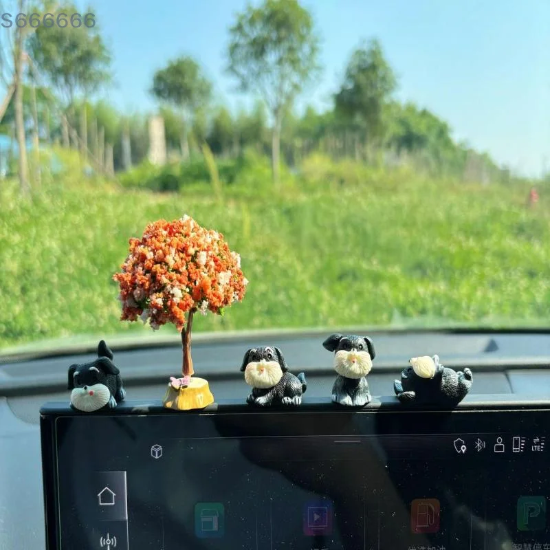 

Adorable Resin Cartoon Schnauzer Auto Ornament for Car Dashboard