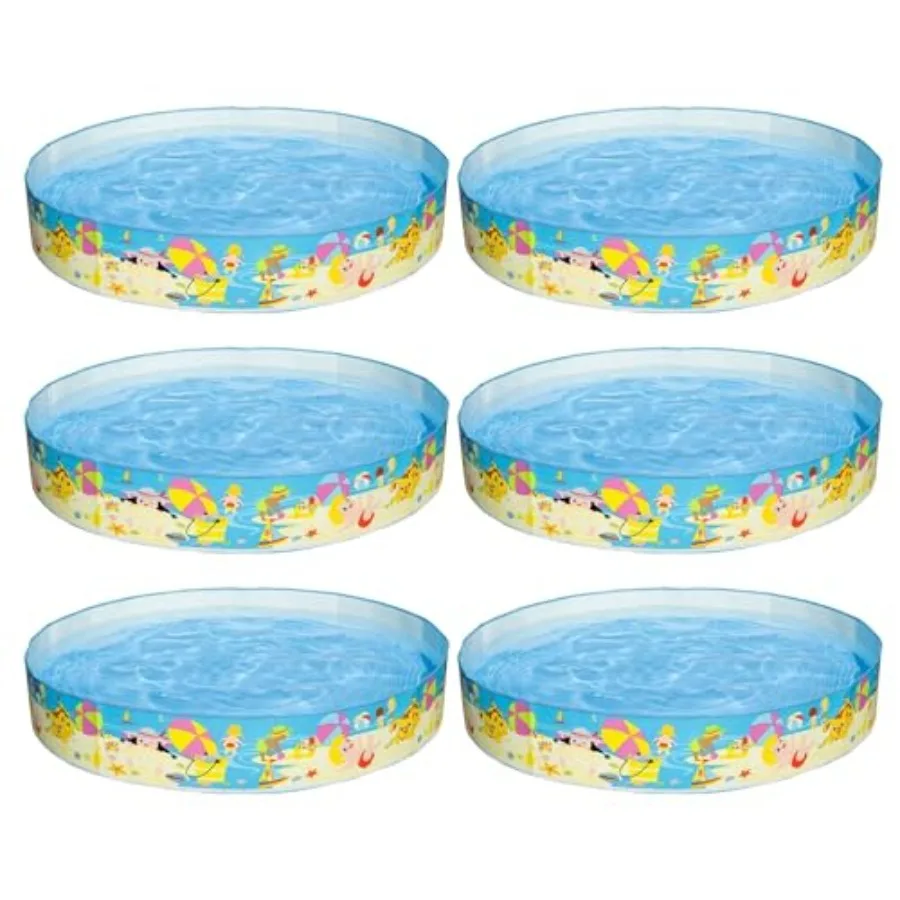 

Beach Days Snapset Instant Round s Swimming Pool Allows for 9.5' of Water Holds 119 Gallon Ccity/450 Liters 6 Pack