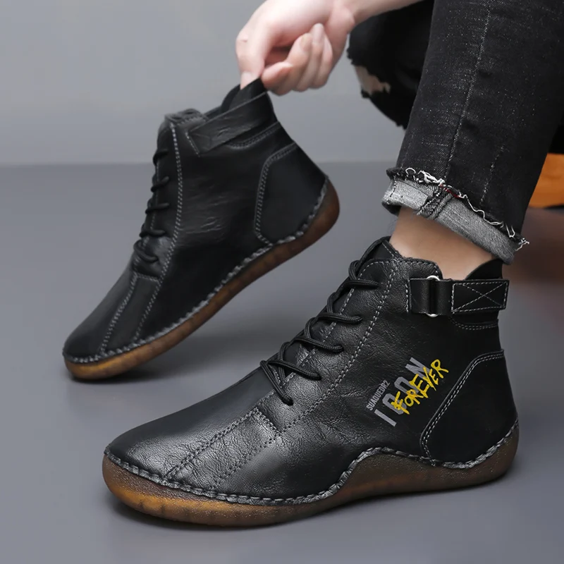 

Осенне-зимние новые мужские повседневные ботинки с высоким берцем - модные нескользящие износостойкие ботинки ручной работы больших размеров на открытом воздухе