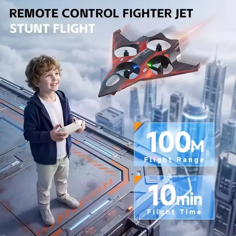 2.4G Smart Fixed Attitude One Key Take Off Remote Control Airplane EPP Material  Drop Resistant 360° Roll Stunt RC Plane Fighter