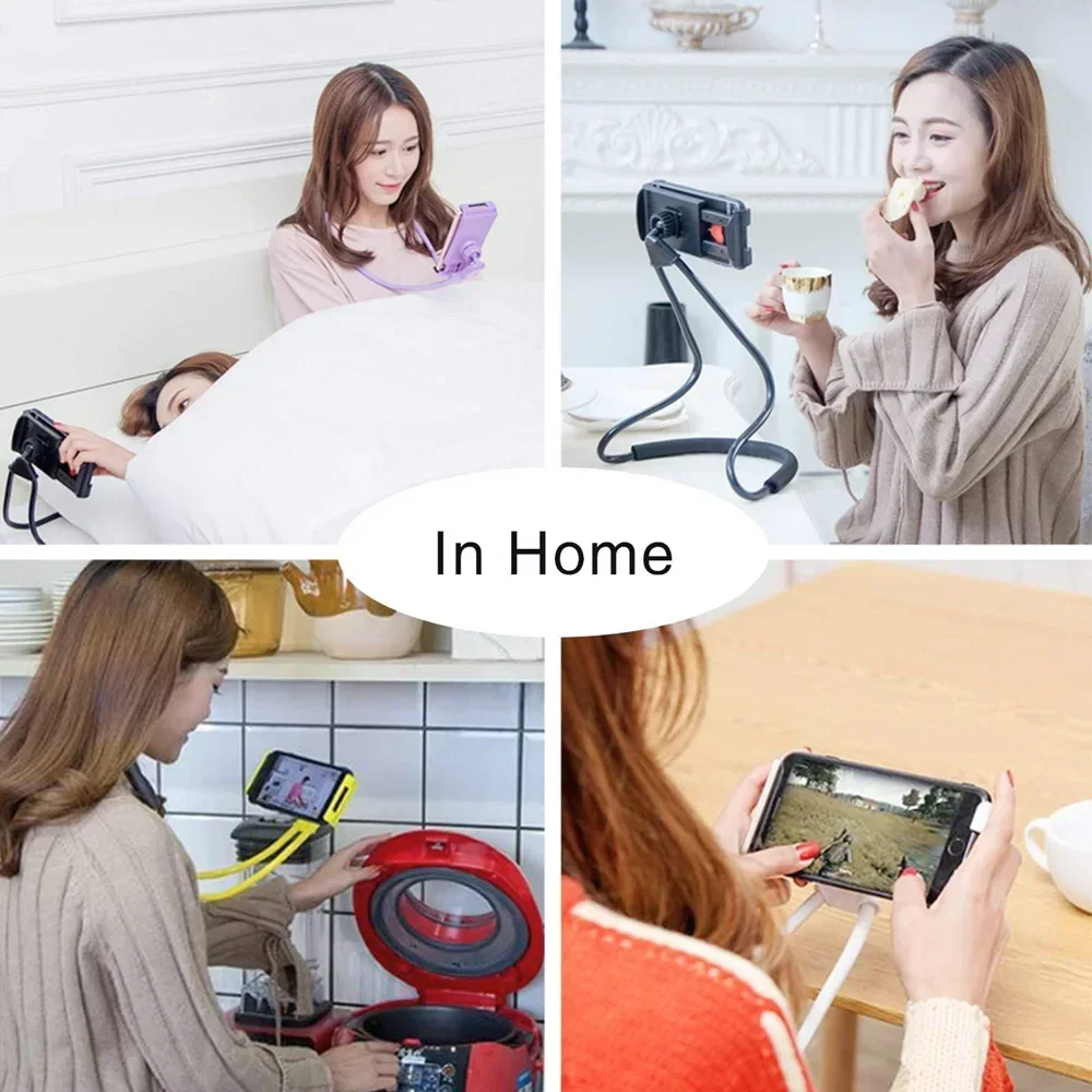 Hals-Handyhalter, Flexibler Hängehalter für Bett, Freihändiger Handyständer mit Komfortpolster für Reisen, Zuhause und Büro – Detail 3