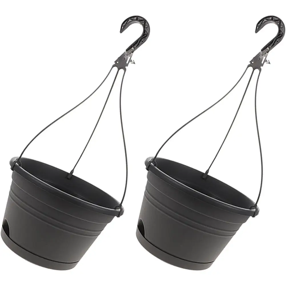 

2 Pcs Balcony Guardrail Hanging Orchid Basin Plastic Planter Pot Flower Coat Hanger Wall Planters Chlorophytum Flowerpot