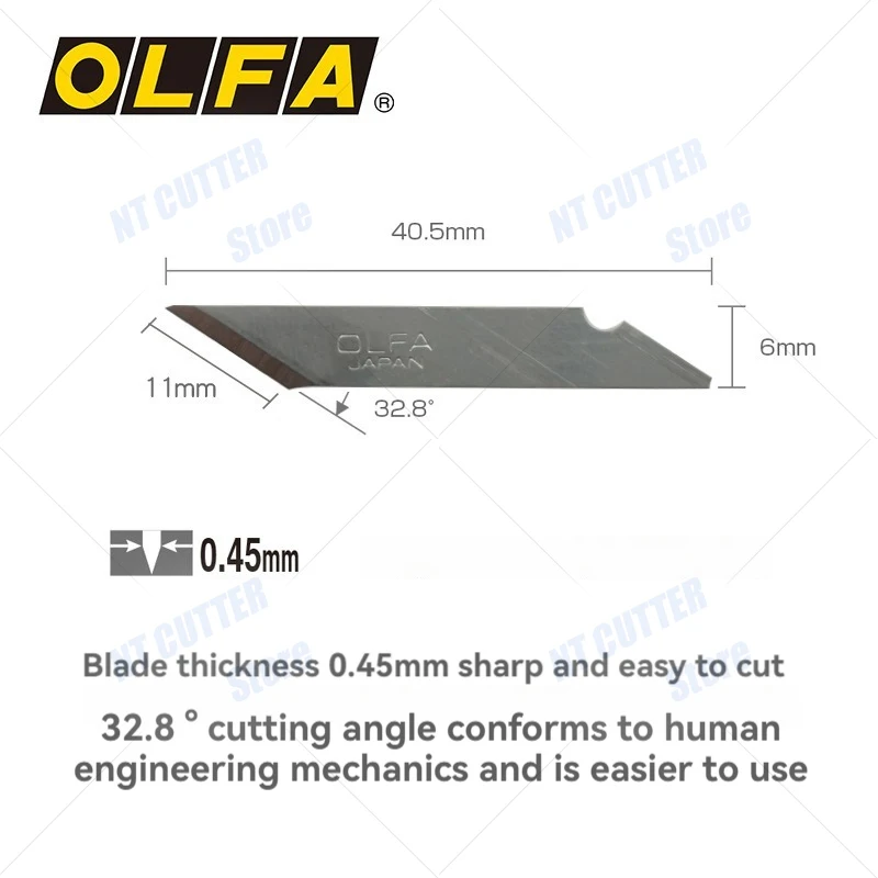 25 pieces Japanese original OLFA KB 32.8 degree engraving crafts, engraving blade, scalpel, PCB repair cutting tool, non-slip metal blade, used for: