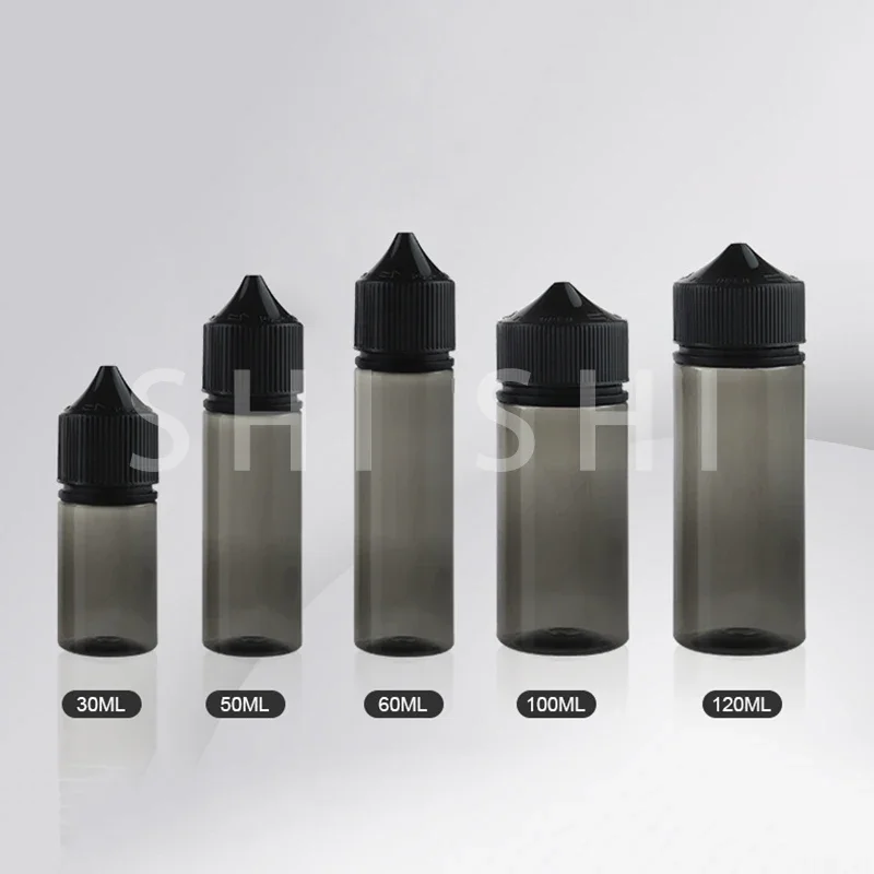 

30pcs Plastic PET Dropper Bottle Empty Liquid Juice Vape Bottle Eliquid Oil Pen Container Black Antilight 30ml 60ml 100ml 120ml