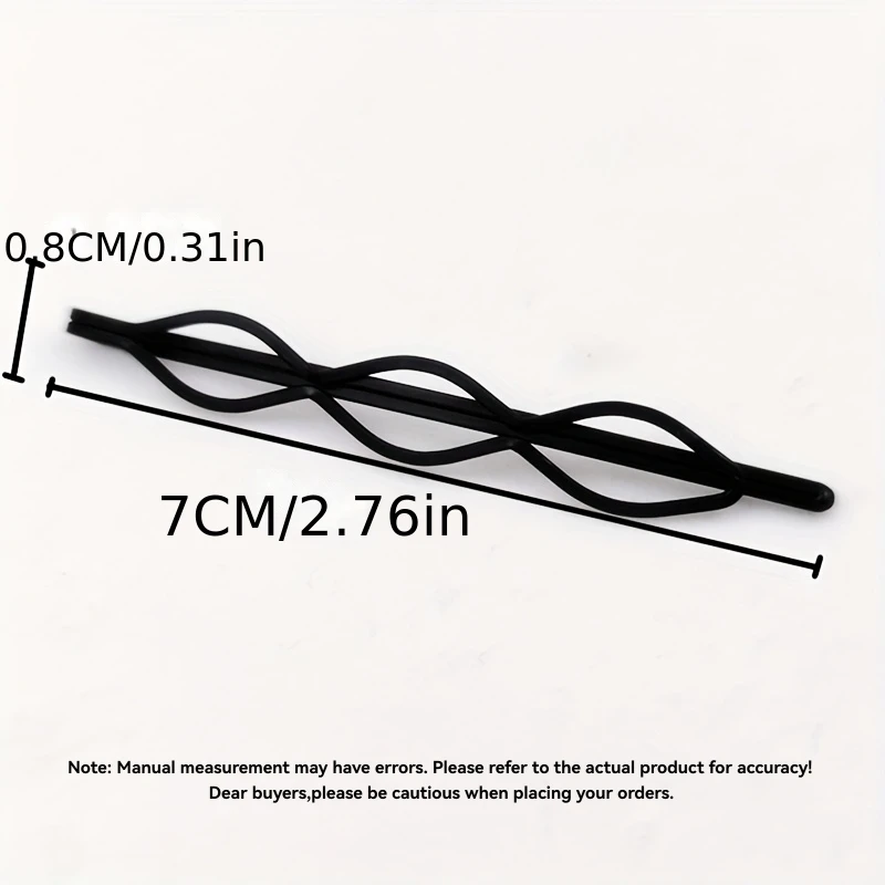 8 Stück Modische Schwarze Bobby Pins Haarspangen Wellige Haarnadeln Metall-Haarklammern Unsichtbare BB-Clips Wellenförmige Haarklammern Haarclips Accessoires – Detail 2