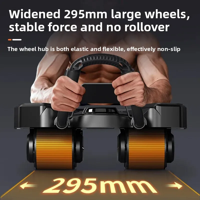 Four Wheel Sports Automatic Rebound Ab Rollers Portable Home Unisex Abdominal Core Waist Slimming Workout Fitness Equipment