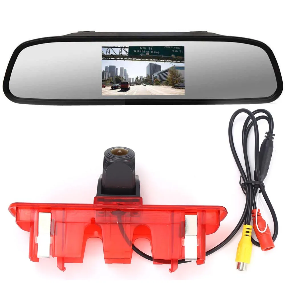 Car reverse Camera+Mirror for Fiat Qubo Fiorino 225 limousine Kasten Kombi 2007-2016 Fiat Punto Kasten Schragheck 199 Brake Ligh