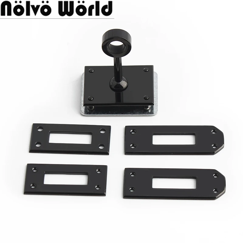 Black 2/4Sets Stainless Steel Metal Rectangle Turn Lock Twist Clasp For DIY Bags Handbags Briefcase Fastener Buckles Accessories