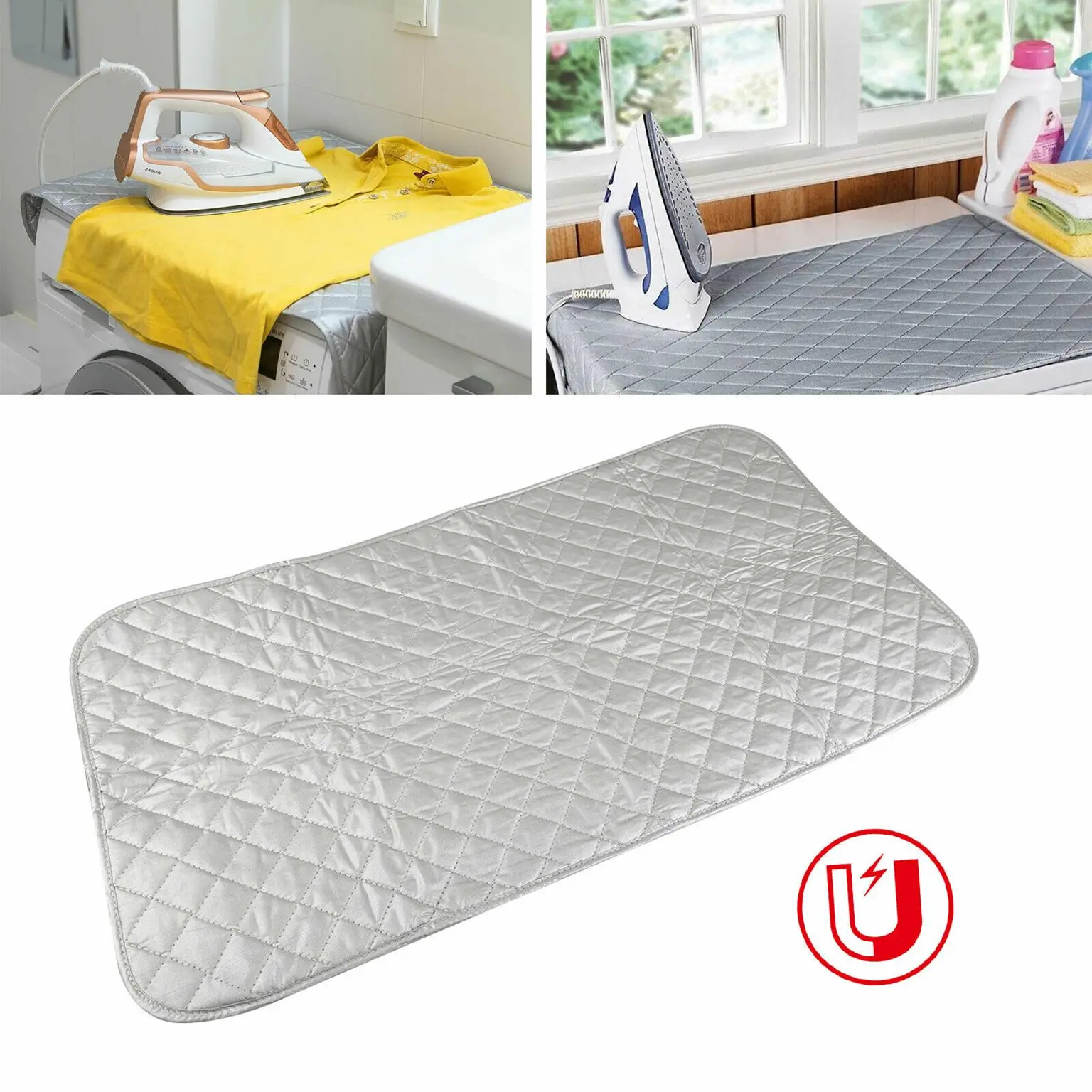 

Table Top Ironing Magnetic Mat Laundry Pad Washer Dryer Cover Board Heat Resistant Blanket Press Clothes Protector Portable