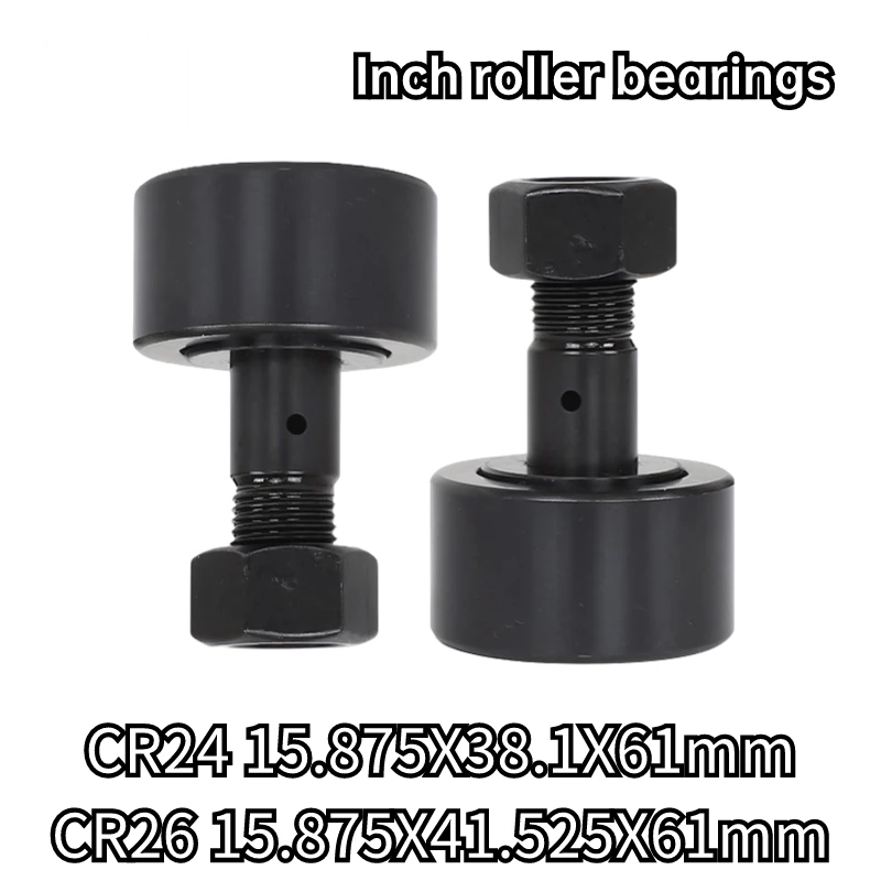 1pcs CR24R 5/8 X 1-1/2 15.875X38.1X61 mm CR 26 R 15.0875X41.525X61 mm Inch Bolt Roller Bearings Spherical CAM Follower Black