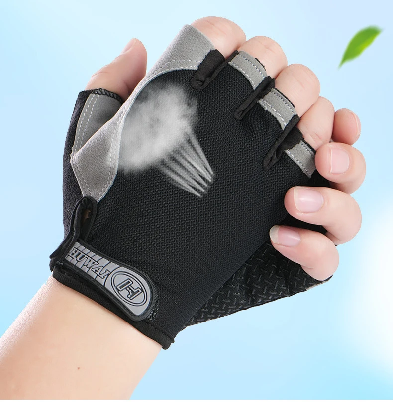 Motorradfahrer-Handschuhe für Männer und Frauen, Radfahren, Fitness, Yoga, Training und Übungen, Sommer-Sonnenschutz, elastische fingerlose Handschuhe – Detail 3