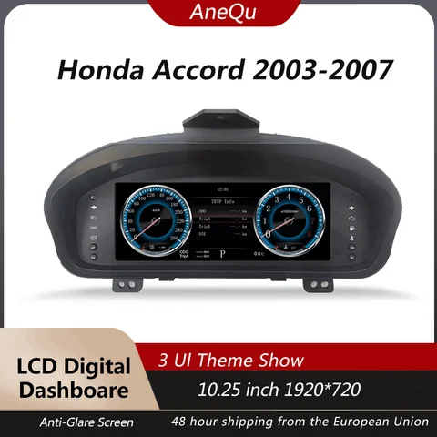 10.25인치 Honda Accord 2003-2007 속도계 디지털 계기판 대시보드