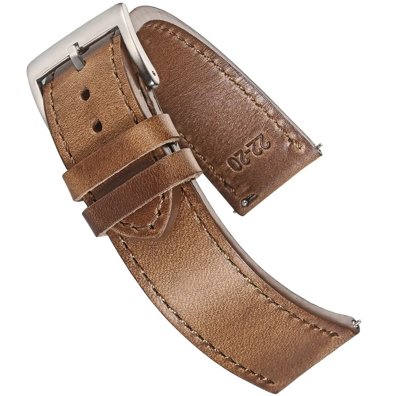

Hemsut Watch Band 18 19 20 21 22mm Genuine Leather Quick Release Soft Wrap Horween Cowhide Straps For Men Women