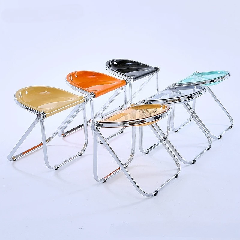 

ins simple modern medieval folding stool metal folding chair designer dining chair Korean coffee shop chair
