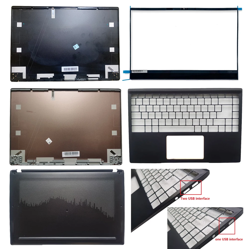 

New For MSI Modern 14 MS-14D1 MS-14D2 MS-M14 9S7-14D114 Laptop LCD Top Cover /Bezel Cover/Palmrest Upper Cover/98New Bottom Case